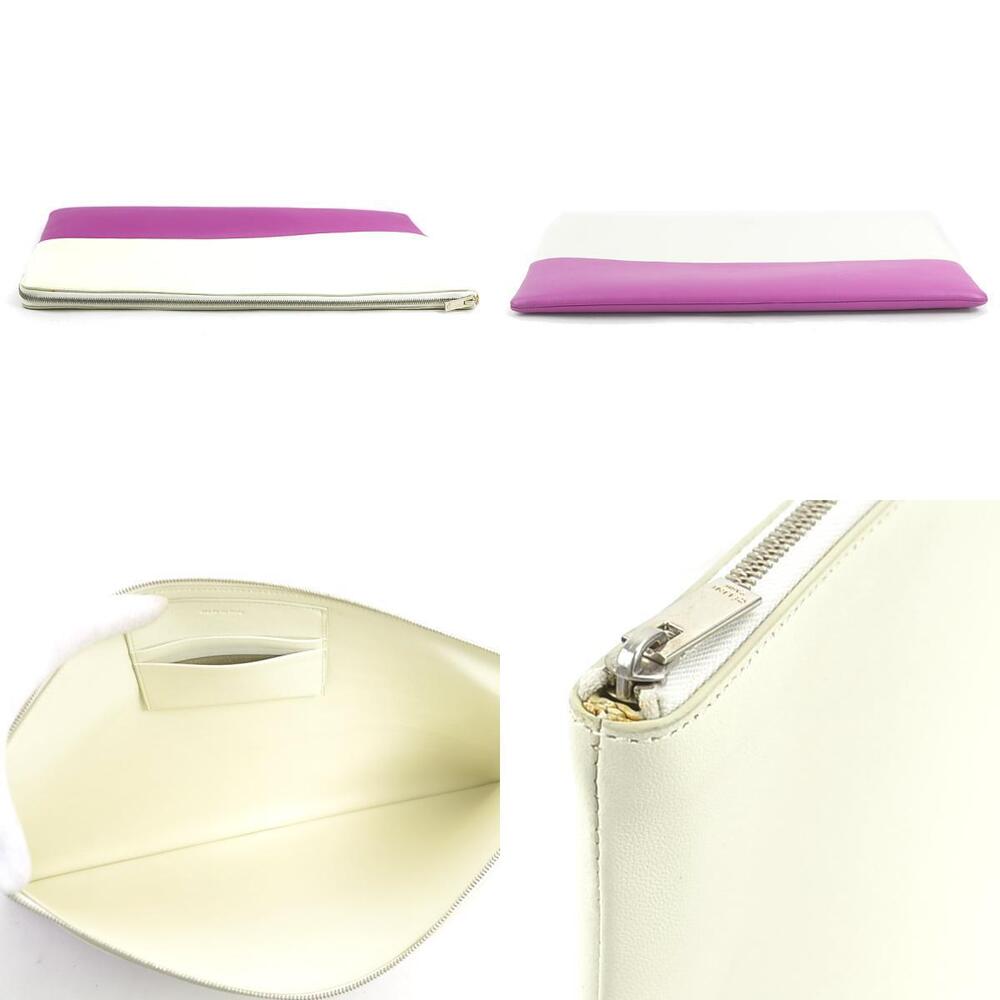 Celine clutch bag two tone leather off white purple silver - Picture 3 of 4